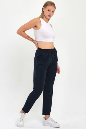 2'li Kadın Lacivert Klasik Cepli Eşofman Altı - MMETALIC