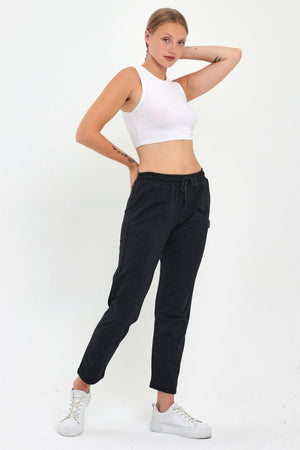 2'li Kadın Lacivert Klasik Cepli Eşofman Altı - MMETALIC