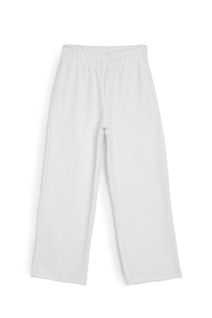 Ekru Geniş Paça Beli Lastikli Kışlık Pamuklu Çocuk Eşofman Altı - MMETALIC