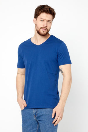 Erkek Çok Renkli T-Shirt Regular Fit Rahat Kesim V Yaka 5'li Basic Tişört Paketi - MMETALIC