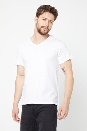 Erkek Çok Renkli T-Shirt Regular Fit Rahat Kesim V Yaka 5'li Basic Tişört Paketi - MMETALIC
