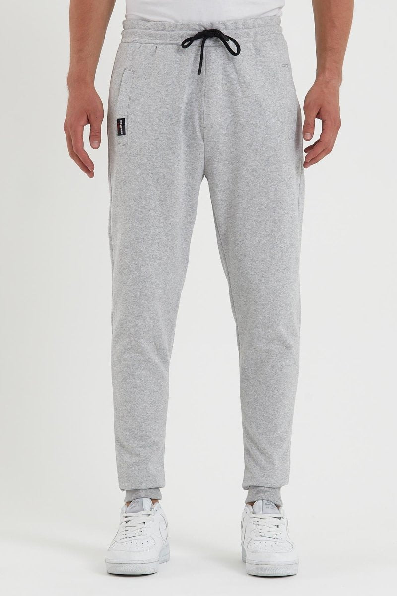 Erkek Gri Paçası Lastikli Cep Etiket Detaylı Eşofman Altı - MMETALIC