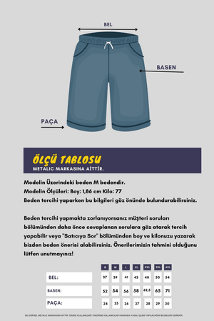 Erkek Regular Fit Yanları Cepli Rahat Kesim 3'Lü Şort - MMETALIC