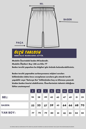 Erkek Yanları Cepli Gri Bermuda Diz Altı Kapri Beli Ayarlanabilir Lastikli Uzun Şort MTLCE108 - MMETALIC