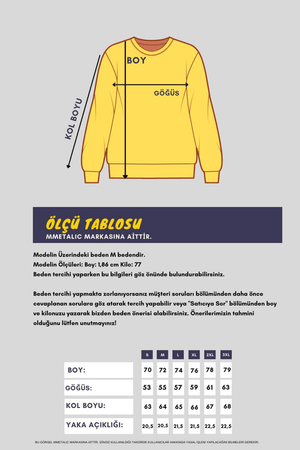 Gri Erkek Supermagic Göğüs Baskılı Basic Sweatshirt - MMETALIC