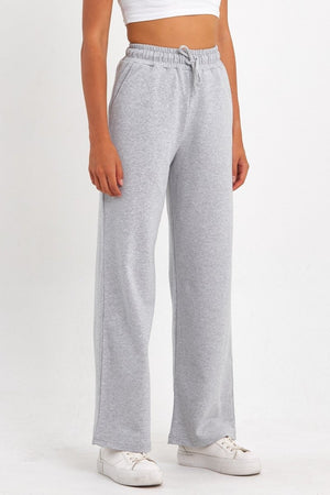 Kadın Mevsimlik Salaş Geniş Rahat Paça Yan Cepli Antrasit Eşofman Altı - MMETALIC