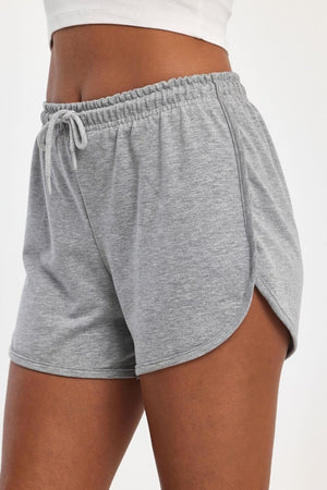Kadın Yırtmaçlı Mevsimlik Premium Kumaş Regular Fit İpli Gri Kısa Mini Şort - MMETALIC