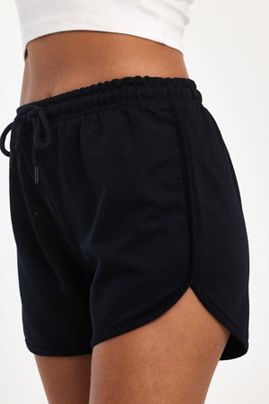 Kadın Yırtmaçlı Mevsimlik Premium Kumaş Regular Fit İpli Lacivert Kısa Mini Şort - MMETALIC