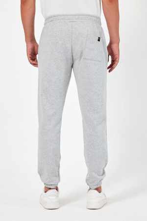 Kalın Gri Erkek Eşofman Altı Jogger Arka Cepli Lastik Paça Regular Fit Şardonsuz - MMETALIC