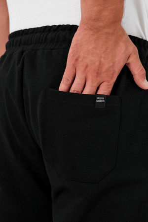 Kalın Siyah Erkek Eşofman Altı Jogger Arka Cepli Paça Lastikli Regular Fit Şardonsuz - MMETALIC