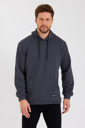 Kanguru Cepli Kapüşonlu İçi pamuklu Erkek Sweatshirt - MMETALIC