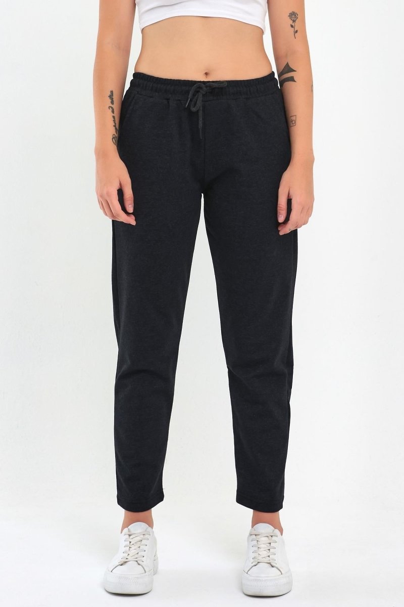 3'lü Kadın Lacivert Klasik Cepli Eşofman Altı - MMETALIC