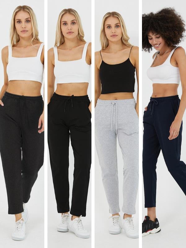 4'lü Kadın Lacivert Klasik Cepli Eşofman Altı - MMETALIC