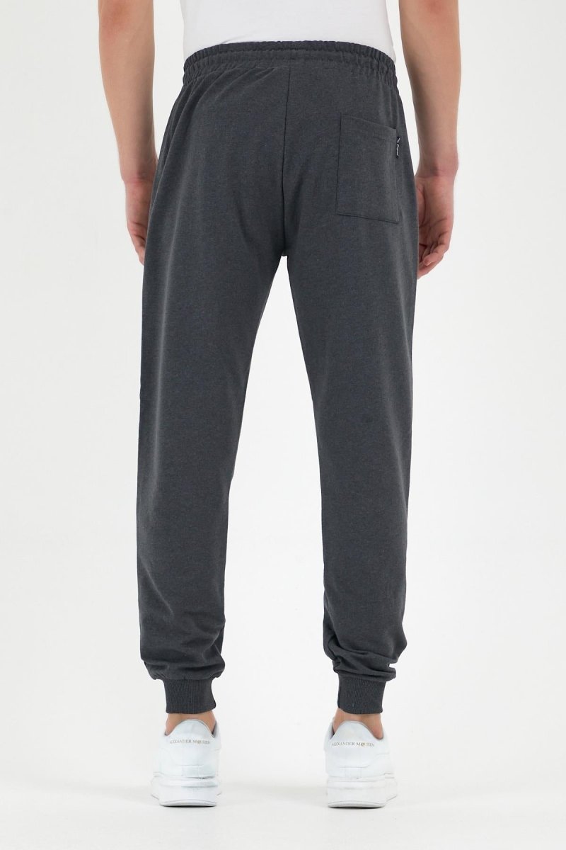 Antrasit Erkek Eşofman Altı Etiketli Arka ve Yan Cepli Regular Fit - MMETALIC