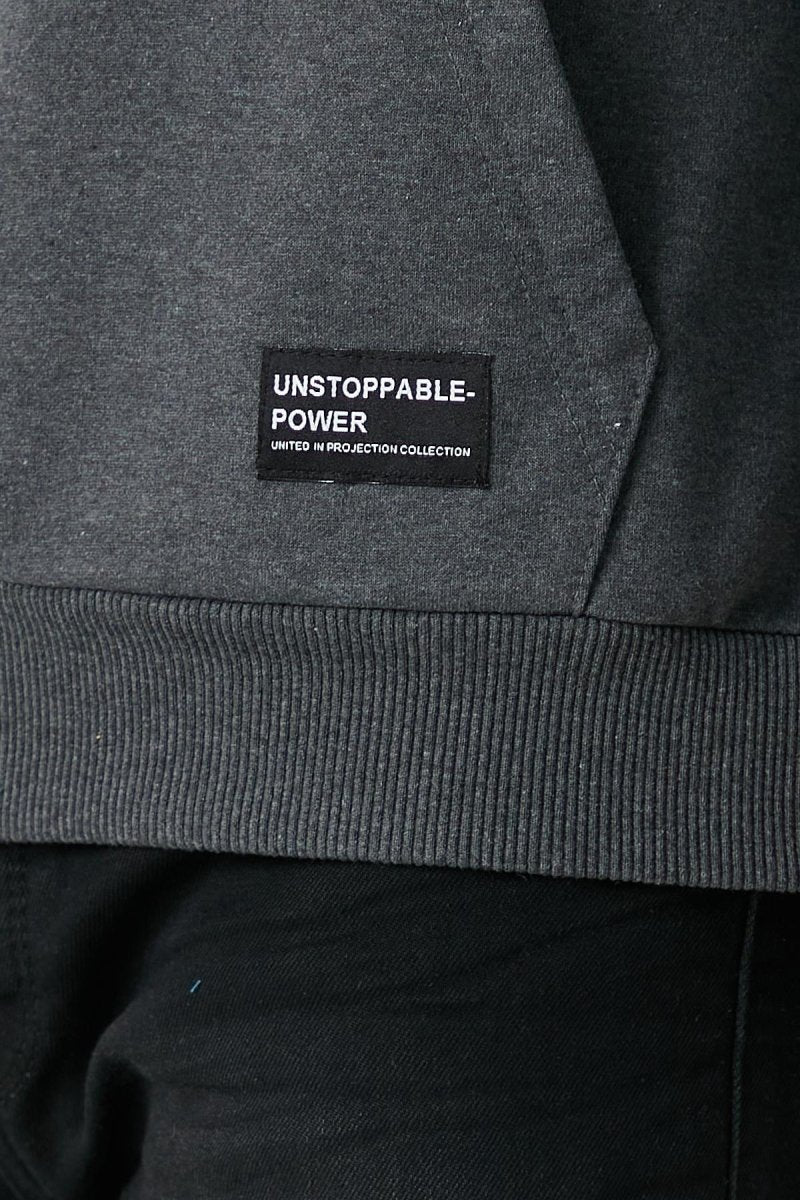 Antrasit Erkek Kapüşonlu Kanguru Cepli Sweatshirt - MMETALIC