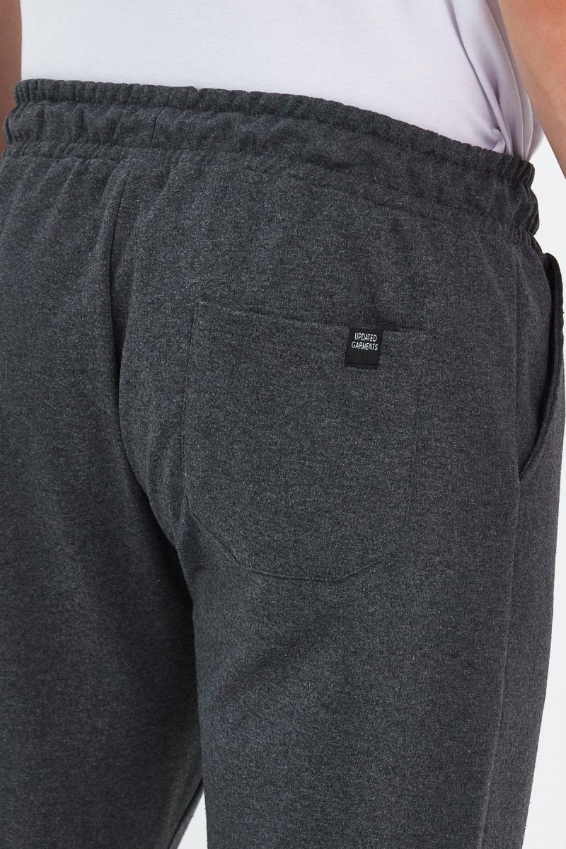 Erkek Antrasit Arka Cep Etiket Detaylı Paça Lastikli Regular Fit Eşofman Altı - MMETALIC