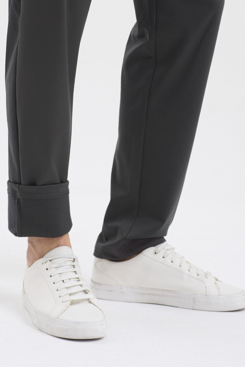 Erkek Antrasit Fermuar Cepli Beli Lastikli Dalgıç Kumaş Düz Paça Rahat Pamuklu Jogger Eşofman Altı - MMETALIC