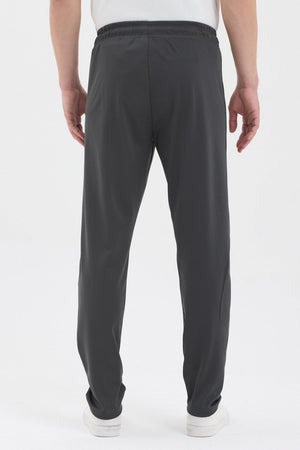 Erkek Antrasit Fermuar Cepli Beli Lastikli Dalgıç Kumaş Düz Paça Rahat Pamuklu Jogger Eşofman Altı - MMETALIC