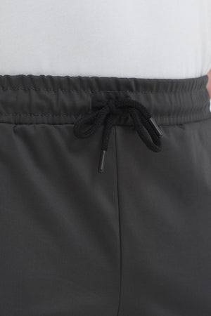 Erkek Antrasit Fermuar Cepli Beli Lastikli Dalgıç Kumaş Düz Paça Rahat Pamuklu Jogger Eşofman Altı - MMETALIC