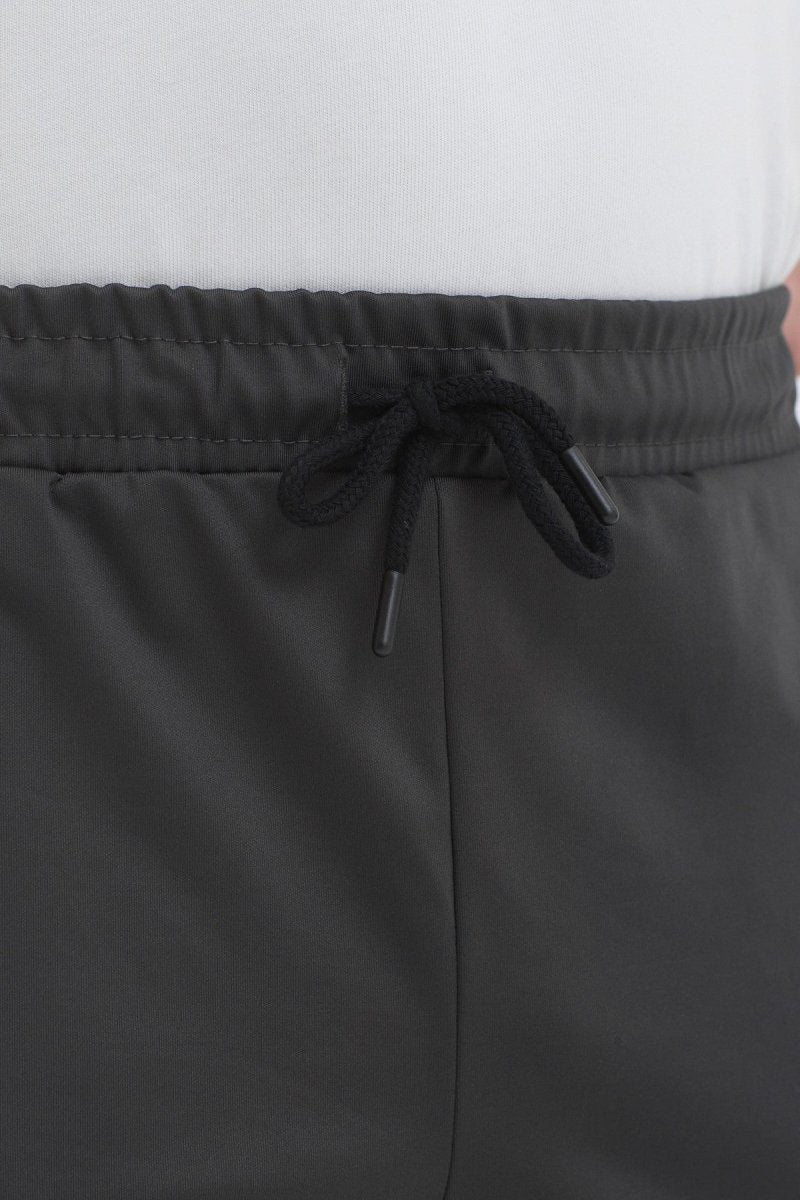 Erkek Antrasit Fermuar Cepli Beli Lastikli Dalgıç Kumaş Düz Paça Rahat Pamuklu Jogger Eşofman Altı - MMETALIC