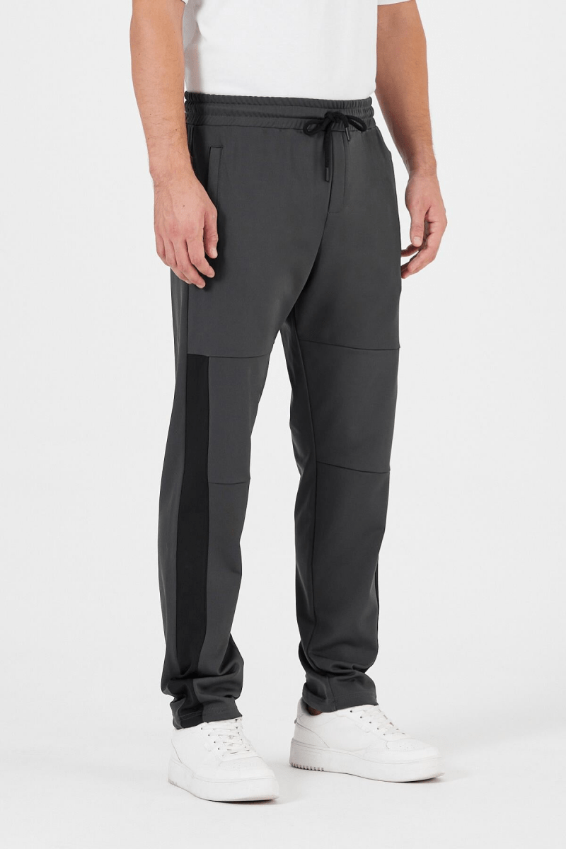 Erkek Antrasit Standart Fit Normal Kesim Düz Paça Cep Fermuarlı Rahat Jogger Eşofman Altı - MMETALIC