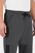 Erkek Antrasit Standart Fit Normal Kesim Paça Ribanalı Cepli Rahat Jogger Eşofman Altı MTLCE101 - MMETALIC