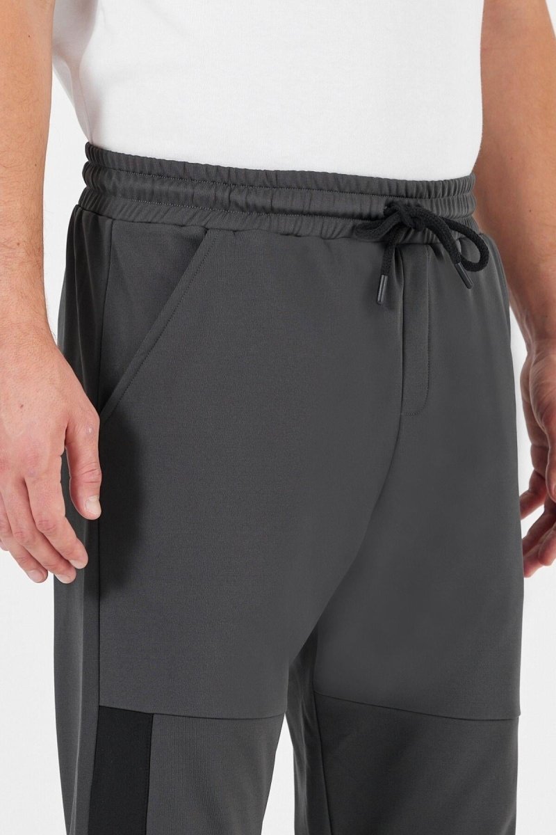 Erkek Antrasit Standart Fit Normal Kesim Paça Ribanalı Cepli Rahat Jogger Eşofman Altı MTLCE101 - MMETALIC
