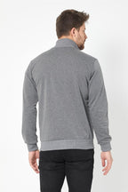 Erkek Antrasit Uzun Kollu Önü Fermuarlı Hırka MTLCE8293 - Antrasit - MMETALIC