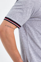 Erkek Basic Kolları Şeritli %100 Pamuk Bisiklet Yaka Regular Fit 4'lü T-shirt - MMETALIC