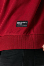 Erkek Bordo Basic Bisiklet Yaka Sweatshirt - MMETALIC