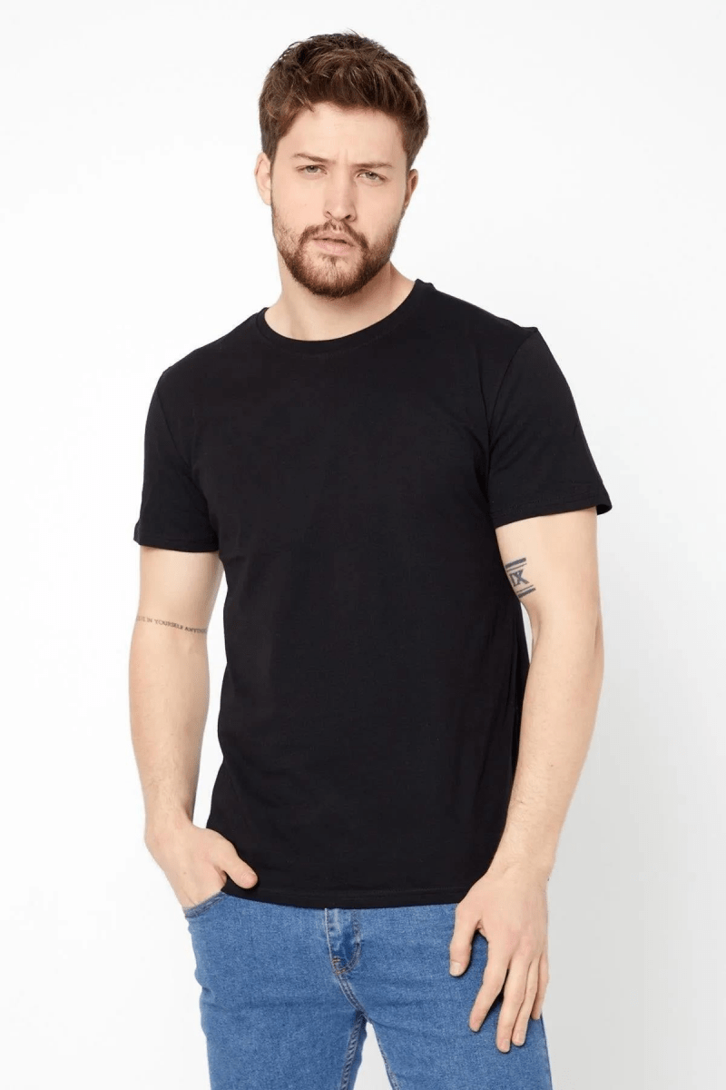 Erkek Çok Renkli T-Shirt Regular Fit Rahat Kesim Bisiklet Yaka 3'lü Basic Tişört Paketi - MMETALIC