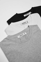 Erkek Çok Renkli T-Shirt Regular Fit Rahat Kesim Bisiklet Yaka 3'lü Basic Tişört Paketi - MMETALIC