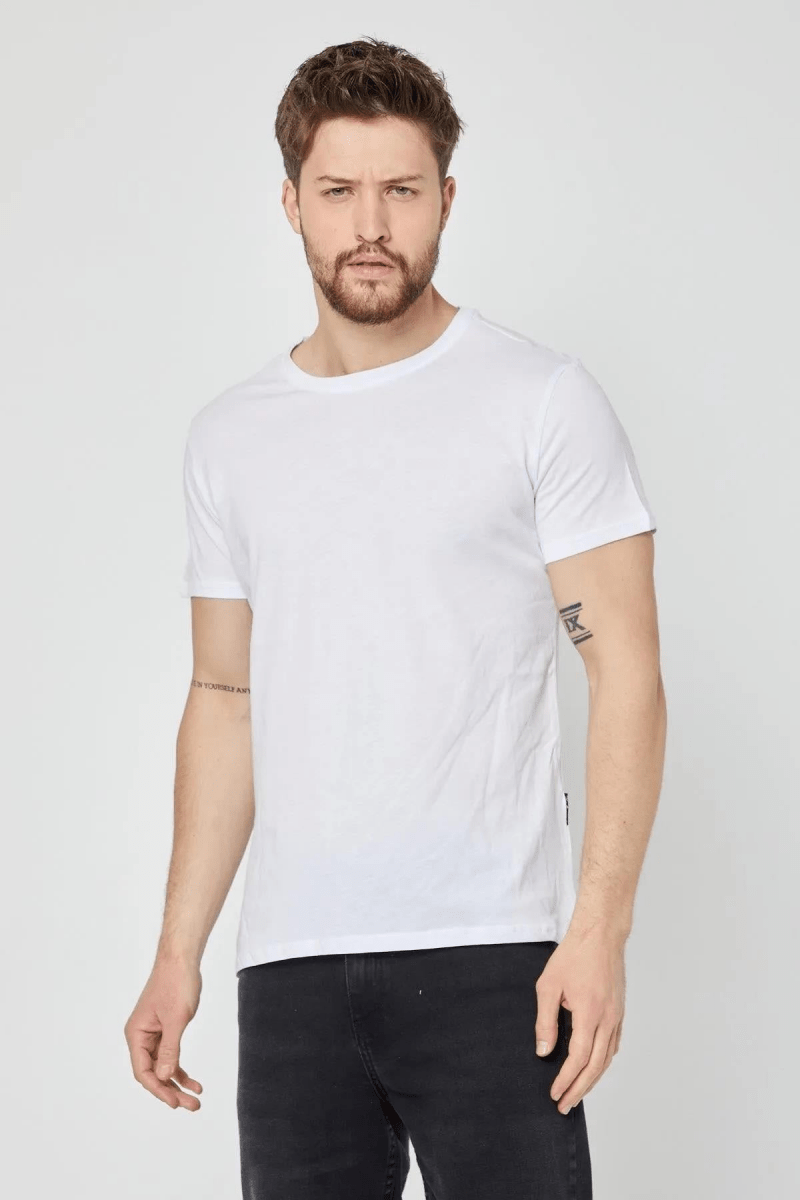 Erkek Çok Renkli T-Shirt Regular Fit Rahat Kesim Bisiklet Yaka 5'li Basic Tişört Paketi - MMETALIC