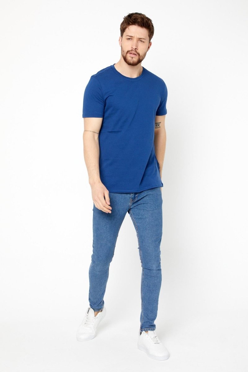 Erkek Çok Renkli T-Shirt Regular Fit Rahat Kesim Bisiklet Yaka Basic Tişört - MMETALIC