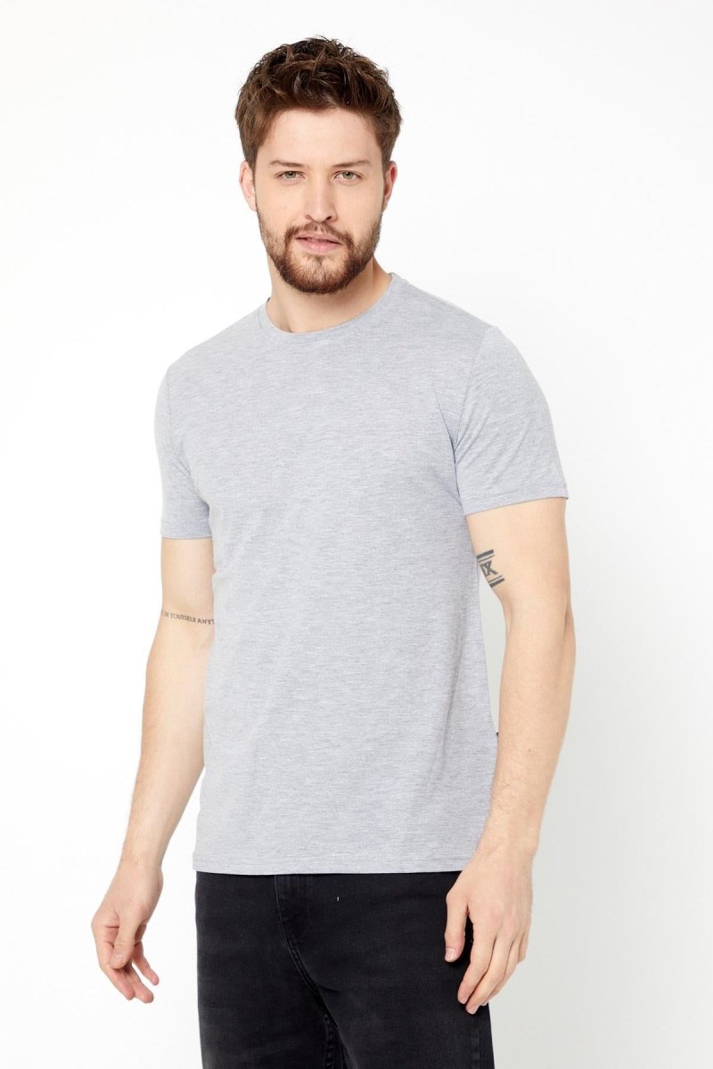 Erkek Çok Renkli T-Shirt Regular Fit Rahat Kesim Bisiklet Yaka Basic Tişört - MMETALIC