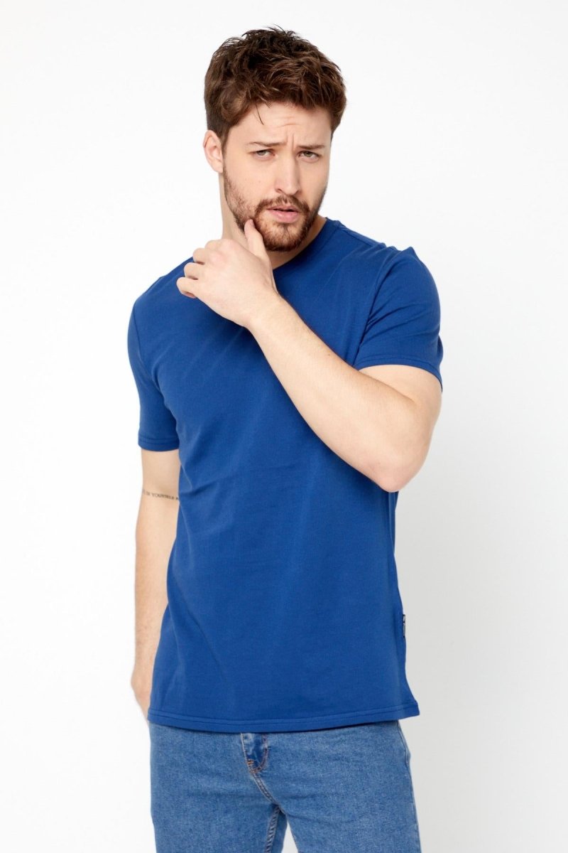 Erkek Çok Renkli T-Shirt Regular Fit Rahat Kesim Bisiklet Yaka Basic Tişört - MMETALIC