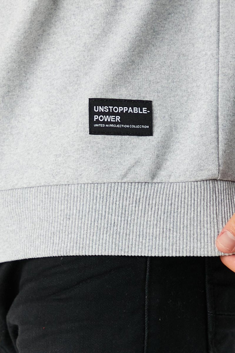 Erkek Gri Basic Bisiklet Yaka Sweatshirt - MMETALIC