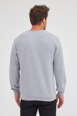 Erkek Gri Standart Fit Normal Kesim Pamuklu Basic Bisiklet Yaka Sweatshirt MTLCE113 - Gri - MMETALIC