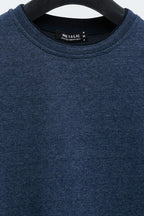 Erkek İndigo Çift Bisiklet Yaka Baskı Detaylı Standart Rahat Kesim Sweatshirt - MMETALIC