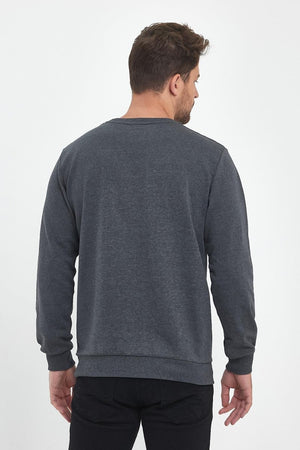 Erkek Kapüşonlu Cepli Regular Fit Sweatshirt - MMETALIC