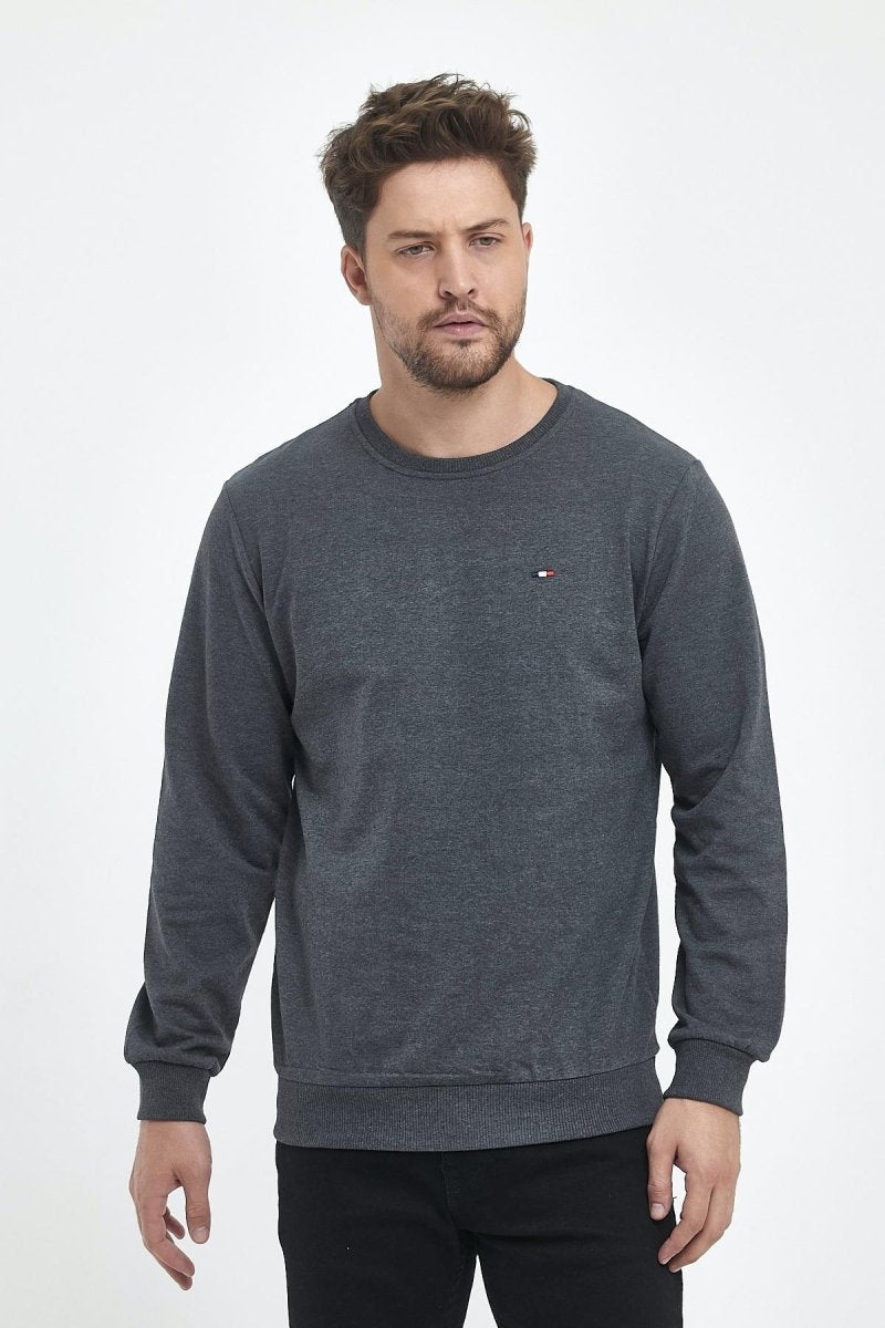 Erkek Kapüşonlu Cepli Regular Fit Sweatshirt - MMETALIC