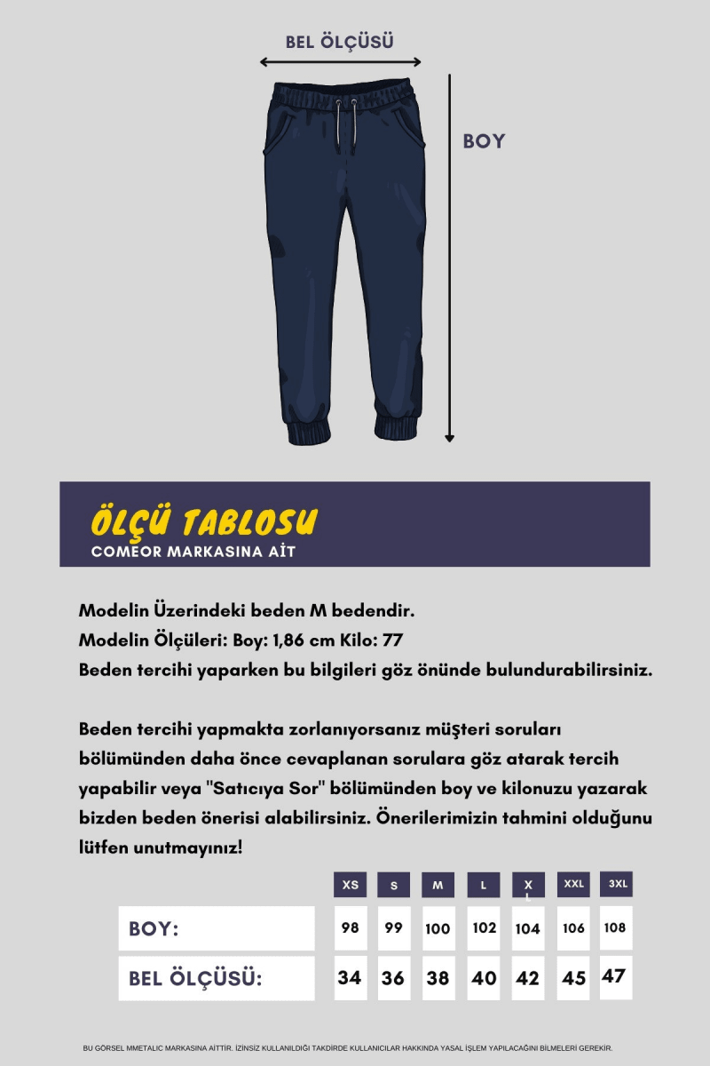 Erkek Paça Ribanalı Cep Fermuar Detaylı 2'li Eşofman Altı - MMETALIC