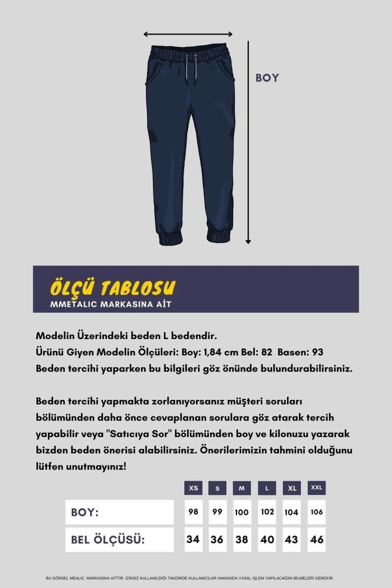 Erkek Paçası Lastikli Eşofman Altı MTLC044 - MMETALIC