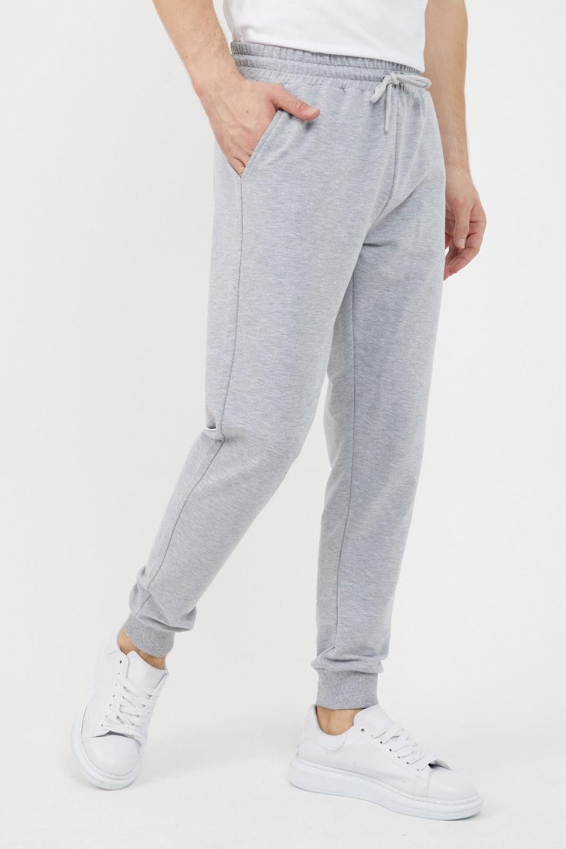 Erkek Regular Fit Rahat Kesim Beli Bağcıklı Jogger Cepli Lastikli Paça Siyah Eşofman Altı - MMETALIC