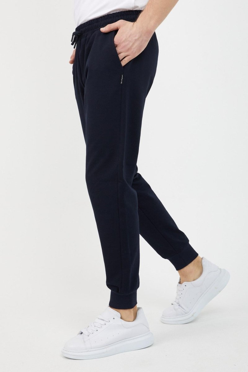 Erkek Regular Fit Rahat Kesim Beli Bağcıklı Jogger Cepli Lastikli Paça Siyah Eşofman Altı - MMETALIC