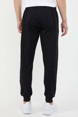 Erkek Regular Fit Rahat Kesim Beli Bağcıklı Jogger Cepli Lastikli Paça Siyah Eşofman Altı - MMETALIC