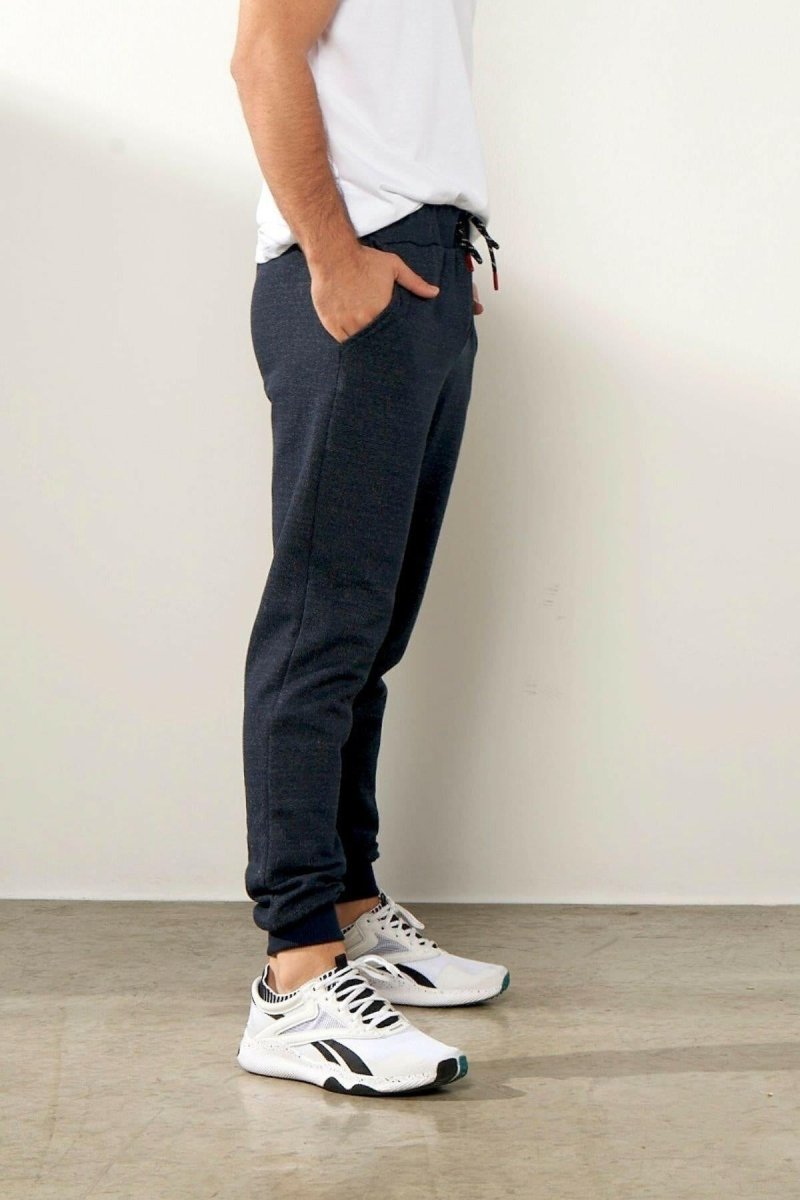 Erkek Siyah Içi Polarlı Slim Fit Paça Lastikli Jogger Eşofman Altı MTLCO - 42 - MMETALIC