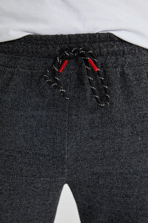 Erkek Siyah Içi Polarlı Slim Fit Paça Lastikli Jogger Eşofman Altı MTLCO - 42 - MMETALIC