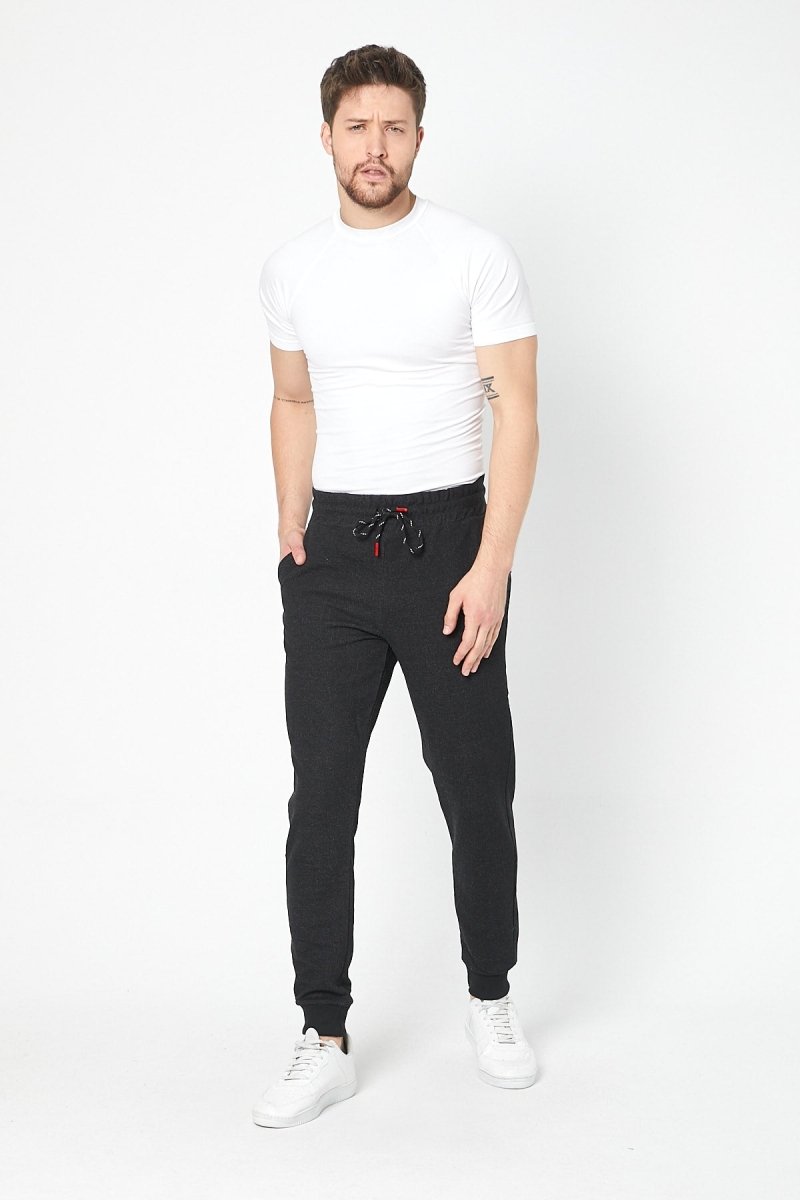 Erkek Siyah Slim Fit Mevsimlik Eşofman Altı MTLC8442 - MMETALIC