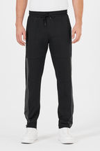 Erkek Siyah Standart Fit Normal Kesim Düz Paça Cep Fermuarlı Rahat Jogger Eşofman Altı - MMETALIC